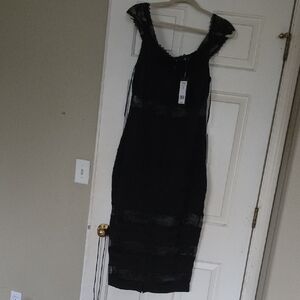 bebe Black Lace Midi Dress